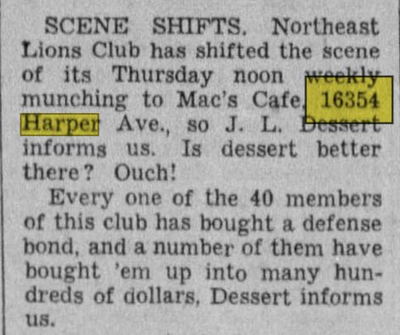 I-Rock Night Club (Macs Cafe, Harry Moores) - March 1942 Article